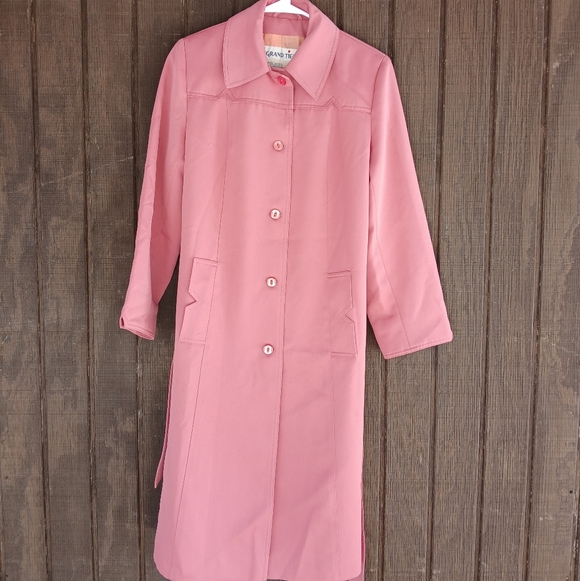 Vintage Grand Tier Trench Coat Dusty Rose - Picture 6 of 12